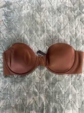 Victoria's Secret Brown Strapless Smooth Underwire Bra